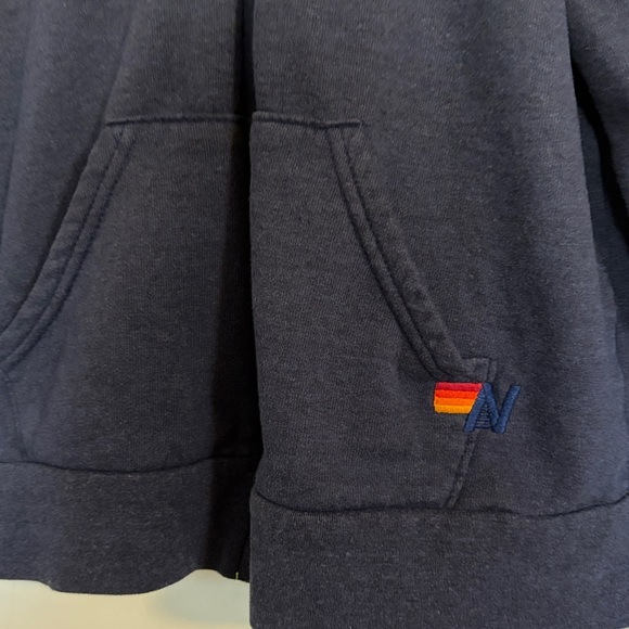 Aviator Nation Navy Blue Hoodie with Yellow Lightning Bolt Sz L - Picture 8 of 11